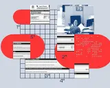 Formularios de la Agencia Tributaria y una persona en una oficina, recordando los plazos del IRPF.