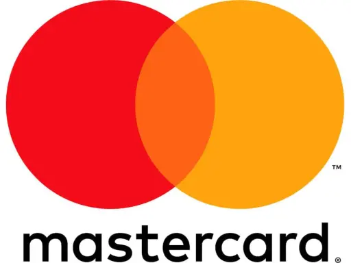 Logo de Mastercard España con sus dos círculos superpuestos, rojo y naranja, y el nombre de la marca.