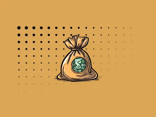 Bolsa de dinero con símbolo de dólar, ilustrando para que sirven los impuestos.
