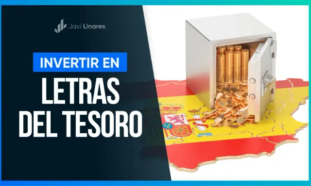Invierte en letras del tesoro: una caja fuerte rebosante de monedas de oro sobre el mapa de España.
