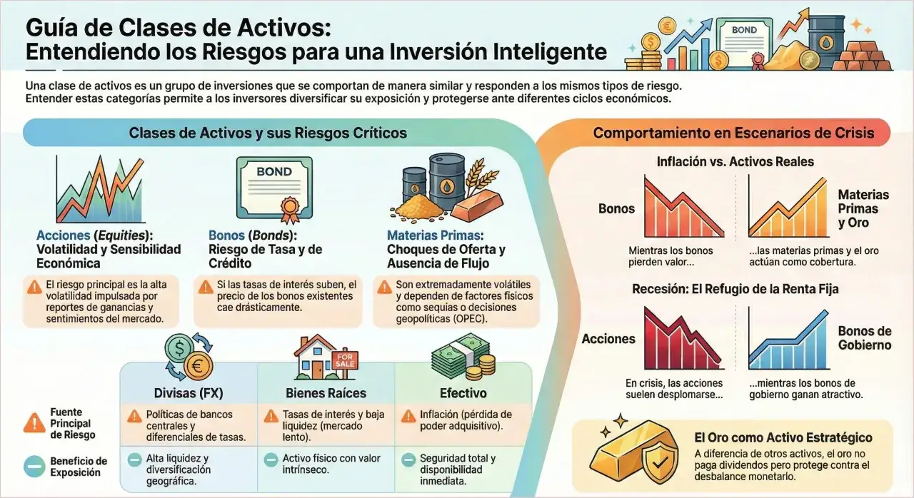 Guía de activos: acciones (renta variable) y bonos (renta fija) explican riesgos y comportamiento en crisis.